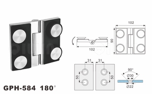 Charnières de porte en verre de salle de <span class=keywords><strong>douche</strong></span> en laiton de style italien - Product Image 3
