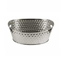 Bac à boissons classique en acier inoxydable de haute qualité avec bord perlé, seau à glace sur pied, écologique, pour fêtes, nickel