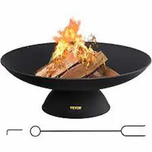 Fire Plaatsen Kachel Hout Brandende Metal Iron Ronde Vorm Achtertuin Tuin Outdoor Camping Wandelen Matte Zwarte Afwerking Fire Kom