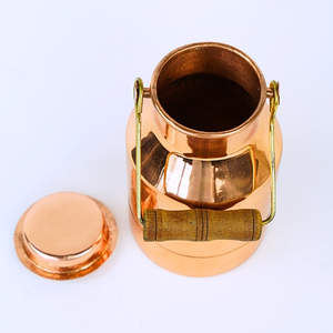 Bocal de rangement de cylindre en cuivre Vintage de haute qualité Organisation de la maison élégante pour les épices Décor de cuisine classique - Product Image 1