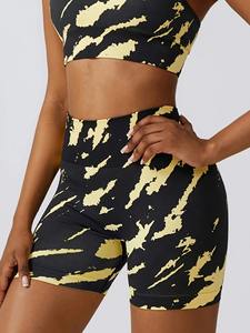 Taille haute sans couture et levage des hanches Short de yoga d'exercice de teinture par cravate - Product Image 3