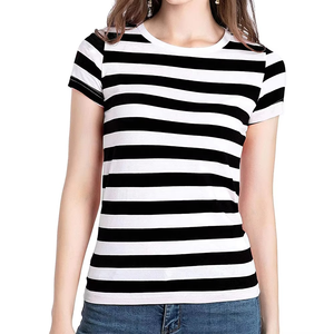 Camiseta de mujer Nueva venta al por mayor Tallas grandes Manga corta Camiseta de bloques de color Ropa casual Camiseta Personaliza tu logotipo - Product Image 5