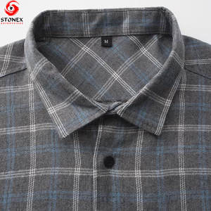 <b>Men's</b> <b>Flannel</b> Plaid <b>Shirts</b> Long Sleeve Custom Wholesale OEM Service <b>Men</b> <b>Flannel</b> Button Down <b>Shirt</b> Casual Cotton - Product Image 3