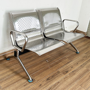 Silla de Espera de Estilo Industrial de Acero Inoxidable para 2 Personas, para Centro Comercial, Escuela, Oficina, Banco - Product Image 2
