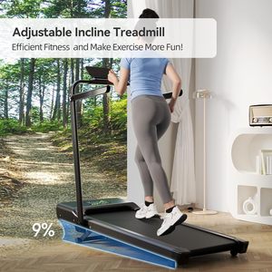 Cinta de correr plegable 3 en 1 exclusiva con mango, inclinación, 7,5 MPH, capacidad de 300 libras, control por aplicación para uso doméstico - Product Image 3