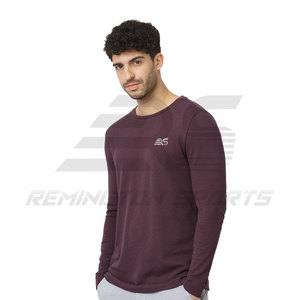 Vente en gros T-shirts à manches longues personnalisés T-shirts à manches longues et col rond coupe ajustée décontractée pour hommes - Product Image 2