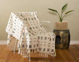 Premium Eco Friendly Luxury Handcrafted Block <b>Print</b> Cotton Throw 50x70 Inch All-Season for Home Living & <b>Bedroom</b> Styling - Product Image 3