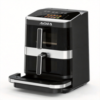 Four à Friture à Air Chaud Numérique 3-en-1 7L+5L, Vente Chaude sur Alibaba, Prise en Charge du Logo Personnalisé OEM ODM, Cuisson Multi-aliments pour la Famille, Pizza 12 Pouces
