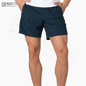 Pantalones Cortos Cargo para Hombre con Logotipo Personalizado, Bolsillos, Color Sólido, para Fitness, Running, Gimnasio, Cintura Elástica, Decoración de Encaje - Product Image 2
