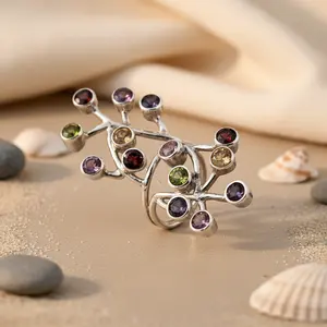 Anillo de Rama con Circonita y Plata 925 con Baño de Rodio para Regalo de Joyería para Mujer - Product Image 2