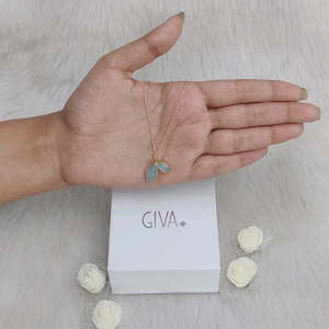 Pendentif double feuille de calcédoine en or rose plaqué rhodium chaînes de collier en forme d'hexagone style classique à la mode pour les fiançailles - Product Image 3