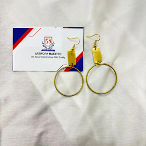Pendientes de latón con acabado totalmente mate, HECHOS A MANO por expertos artesanos indios - ARTWORK MAESTRO - Product Image 3