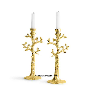 New Arrival Aluminium Metal With <b>Silver</b> Shiny Polished Classic Transparent Glass Set Of 2 <b>Candle</b> <b>Holder</b> In Affordable Price - Product Image 4
