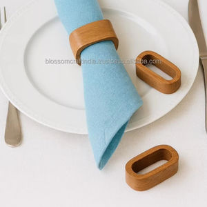 Anneau de serviette en bois de qualité supérieure, best-seller, fait à la main, décoration rustique pour table à manger, pour la maison et la cuisine - Product Image 5