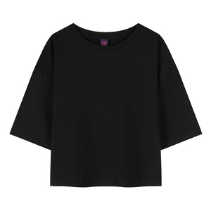 เสื้อยืดครอปท็อปผู้หญิง ปี 2026 แขนสั้น คอกลม สีพื้น ทรงหลวม สวมใส่สบาย ผ้าเจอร์ซีย์ 100% ผ้าฝ้าย ใส่ได้ทุกฤดู - Product Image 4