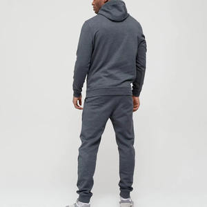 ชุดวอร์มสีเทาเข้มพร้อมเชือกผูกและฮู้ดสำหรับผู้ชายผลิตตามสั่งคุณภาพสูง - Product Image 2