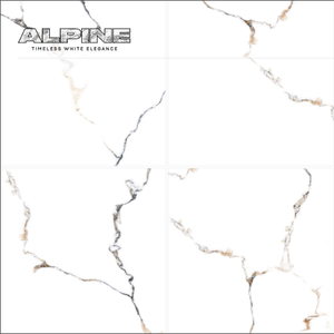 Novac Céramique 600x600mm Marocain Blanc Alpine Elegance Carreaux de Marbre Surface Brillante pour Application au Mur et au Sol - Product Image 3