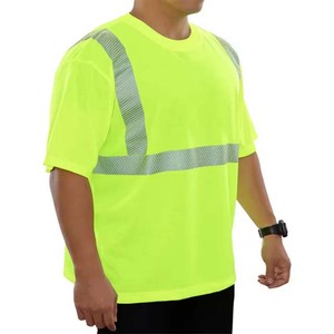 เสื้อทำงานโพลีเอสเตอร์สีเหลืองสะท้อนแสงสำหรับผู้ชาย พร้อมแถบสะท้อนแสง ชุดทำงาน - Product Image 1