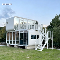 Maison Modulaire Personnalisée de Luxe Moderne à Double Couche, Type Cabine Apple, 2-3 Chambres, Installation Rapide