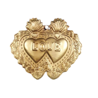 Coeur sacré en métal fini antique avec motif d'épée Milagros coeur sacré pour mur d'église cadeau et décor catholique décoratif