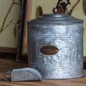 Juego de recipientes galvanizados con frente etiquetado y acabado mate que proporciona un atractivo vintage y una organización de cocina útil - Product Image 3