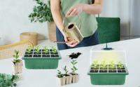 Plateaux de semis Kit de culture de serre pour plantes mini propagateur avec dômes ventilés d'humidité et base pour le démarrage des graines