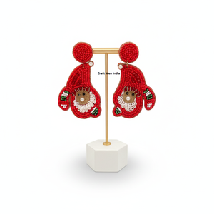 Nouvelles boucles d'oreilles en perles de riz tressées à la main pour l'été, boucles d'oreilles vintage en perles colorées à fleurs - Product Image 3