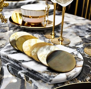 Sous-verre en corne de bœuf de qualité supérieure à 100 % pour le café, le thé, sous-verre pour usage multiple, décoration de table d'hôtel, restaurant, produits de cuisine - Product Image 5