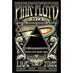 Pink Floyd Art Deco <b>Poster</b> Radio City Music Hall New York for Wall Decor - Product Image 1