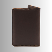 Alif dompet kartu pria ramping kulit tarik asli tekstur penuh kualitas Premium lipat dua Vintage buatan tangan tren dompet merek kustom