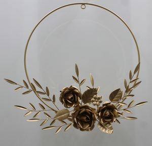 Porta Coronas de Hierro Hecho a Mano, Moderno y Ecológico, Color Naranja Marrón, Decoración de Pared para Fiestas, Decoración Navideña - Product Image 2