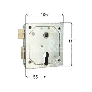 Serrure d'application réversible avec 2 tours et loquet de cylindre en forme inclus - Product Image 1