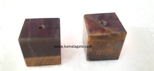 Soporte de incienso Reiki de cubo pequeño hecho a mano, bloque de piedras preciosas pulidas de ágata de jaspe rojo Natural para encender incienso semiprecioso - Product Image 6