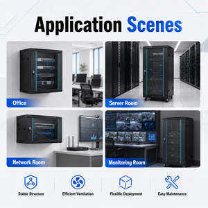 Armoire réseau murale 4U de 19 pouces, rack de serveur métallique, petit coffret informatique pour système de réseau de centre de données - Product Image 5
