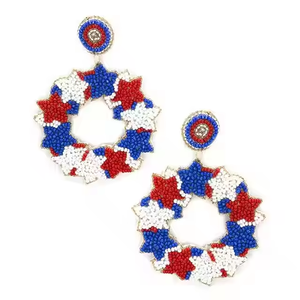 Pendientes de botón bordados con forma de flor multicolor, joyería artesanal vibrante para fiestas de MD Handicrafts - Product Image 1