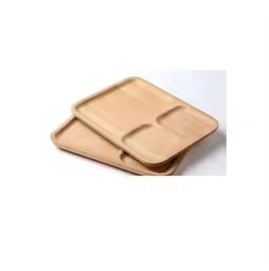 Assiette en bois et table de dîner créatives en gros Plats et assiettes en bois de taille personnalisée Assiette en bois massif rustique par artisanat en croissant - Product Image 3