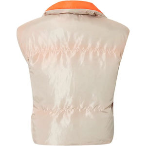 Chaleco acolchado recortado de Invierno para mujer, chaleco sin mangas con cuello levantado y cremallera, Chaleco Corto acolchado Reversible, transpirable con OEM - Product Image 4