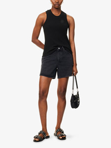 Pantalones cortos de mezclilla de moda para mujer, pantalones vaqueros Boyfriend elegantes de cintura media personalizados, verano con diseño elegante, tela Premium - Product Image 5