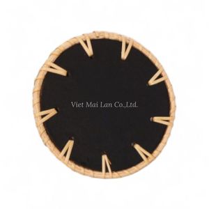 ที่รองแก้วลายมุกขอบหวายสานมือ งานฝีมือฝังเปลือกหอย ของตกแต่งโต๊ะ - Product Image 4
