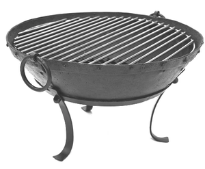 Tazón de fuego de hierro con cubierta de malla Elegante pozo de fuego al aire libre - Product Image 3