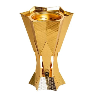 Quemador de incienso árabe de Metal en relieve con maceta Bakhoor de madera artesanal para decoración de Ramadán y Eid - Product Image 1