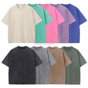 Camiseta de Alta Calidad del Fabricante, con Logotipo de Marca Propia Personalizado, Camiseta Vintage Lavada, Lavado Ácido, Desgastada, 100% Algodón - Product Image 2