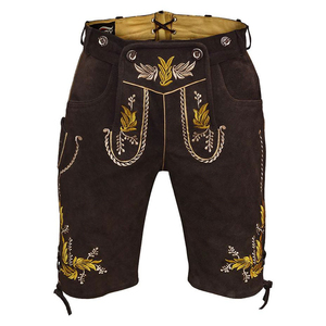 Pantalones cortos de Oktoberfest tradicionales vintage personalizables para hombre Color sólido Lederhosen bávaro Fabricante OEM-Sky High - Product Image 4