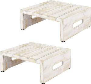 Soportes elevados de madera para pasteles con mango recortado y base antideslizante Soportes de exhibición de postres decorativos de mesa al precio más bajo - Product Image 4