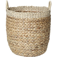 Paniers de rangement tissés naturels Galaximex Boho avec poignées amovibles |   Décoration d'intérieur en jonc de mer naturel du Vietnam, tailles D30-D40cm, précision