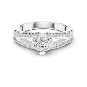 Bague en diamant de laboratoire rond brillant de 1,062 carats pour femmes, clarté VVS-VS EF, or 18 carats, 14 carats, 10 carats et argent 925, rose, jaune - Product Image 2