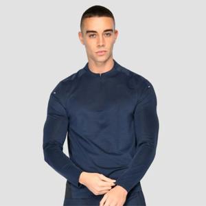 Chemise sport à manches longues à fermeture éclair Quick Dry 1/4 pour hommes, pour la course à pied, la musculation, la gym et le fitness - Product Image 6