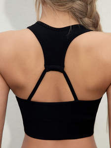 Top de entrenamiento de gimnasio personalizado OEM para mujer Sujetador deportivo alto para impacto con cuello cuadrado Técnicas lavadas de diseñador Opciones de talla grande - Product Image 5