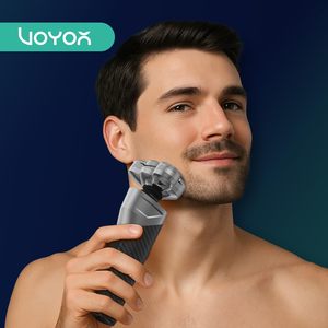 Afeitadora Eléctrica Recargable para Hombre con Cuchillas Flotantes, Pantalla LED, Resistente al Agua, Color Negro, para Uso Corporal, Certificación IPX7 - Product Image 1