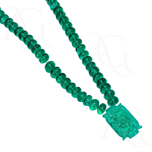 Collier d'émeraudes cultivées en laboratoire Perles à facettes lisses polies vertes Nano Cut Gemstone Strand for Jewelry Making Customisable - Product Image 2